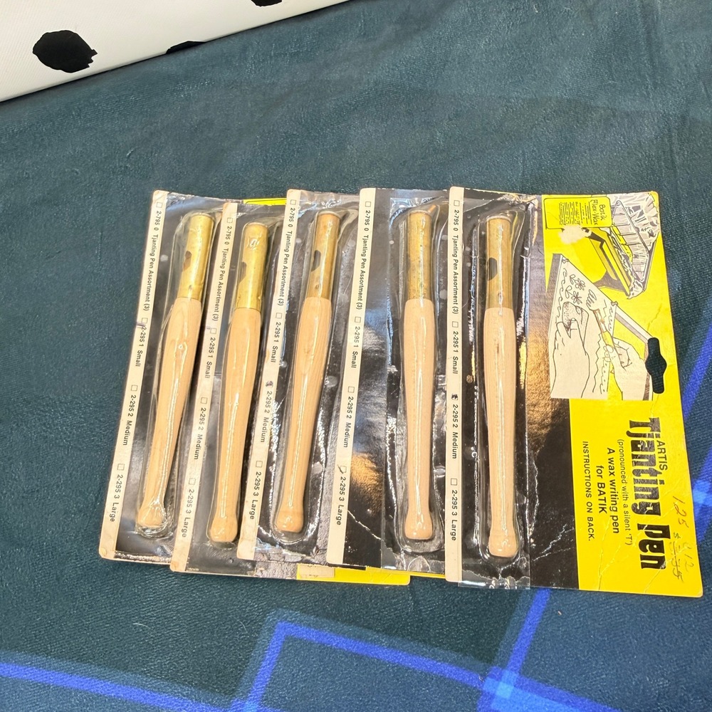 Artis Tjanting Pen Wax Writing Pen for Batik Wood Brass Small Medium 5 Pack
